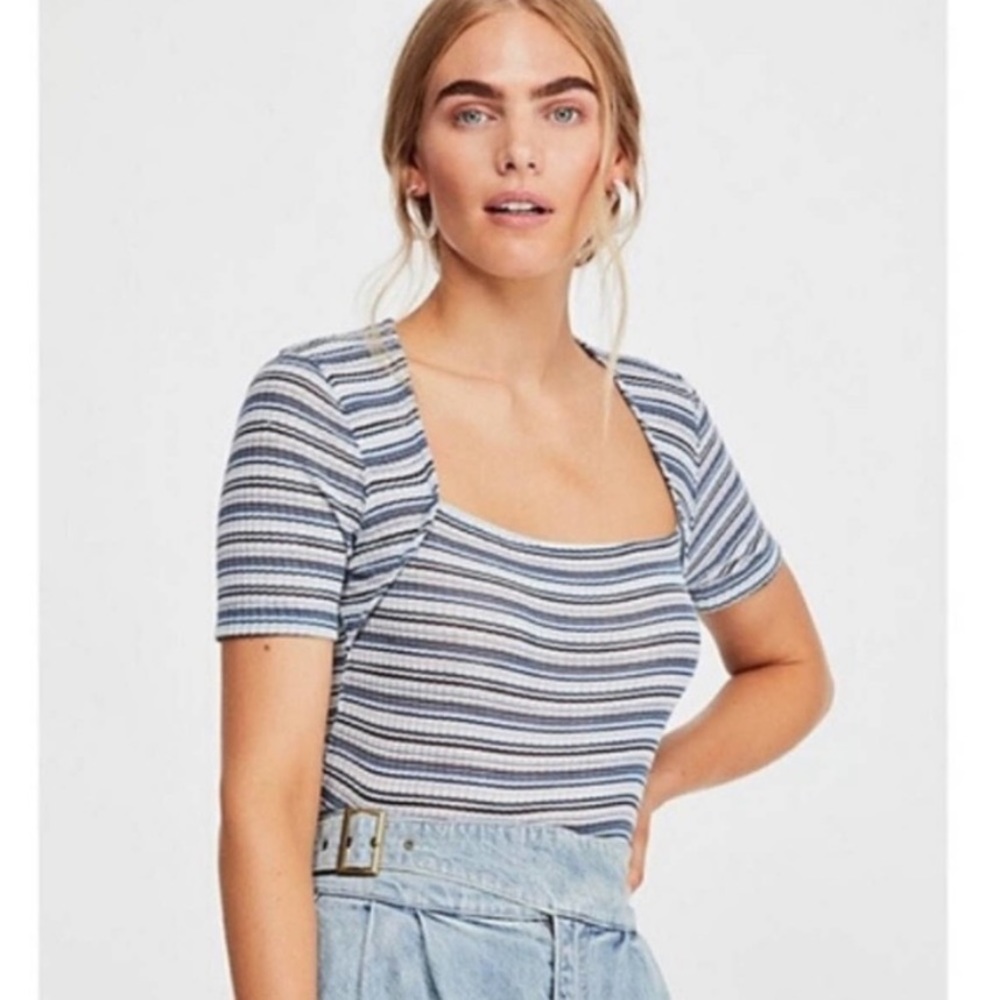 Free People Striped Wild Top